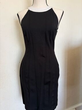 Banana Republic Black Mini Dress with White Neck Trim